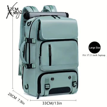 1Pc Large Capacity Waterproof Laptop Backpack Men’s And Women’s Travel With Shoe Compartment